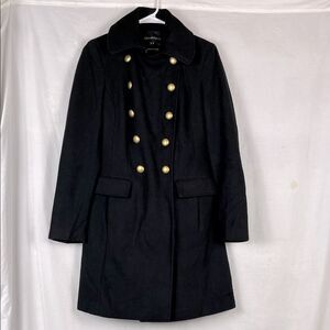 Top Secret Black and Gold Fitted Trench Coat